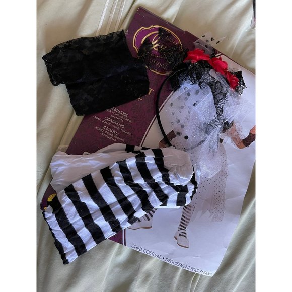 Rubies Opus Collection White/Black Polka Dot Tulle Ghost Girl Halloween Costume - Picture 6 of 10